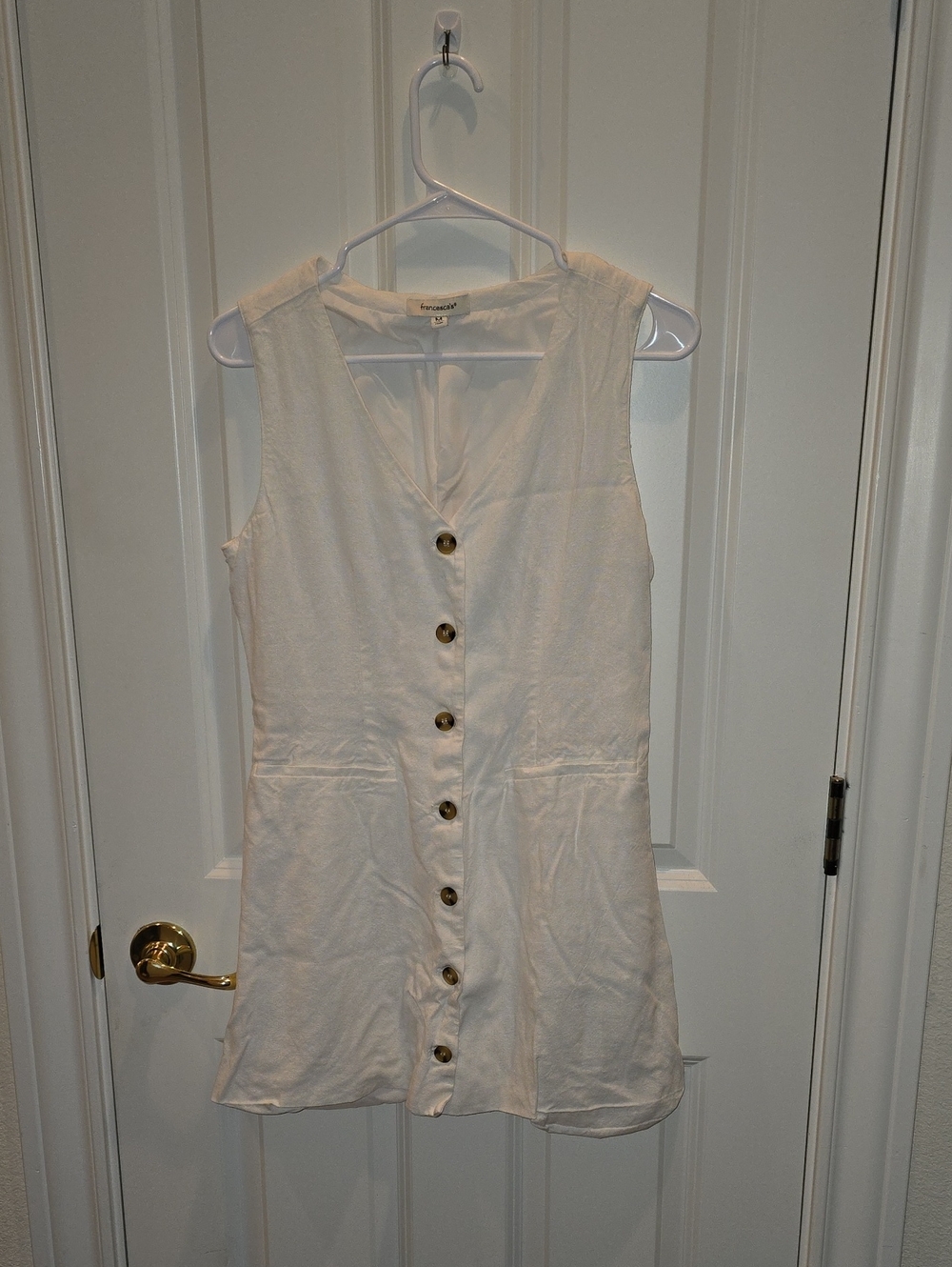 Francesca's Cream Lightweight Sleeveless Tunic